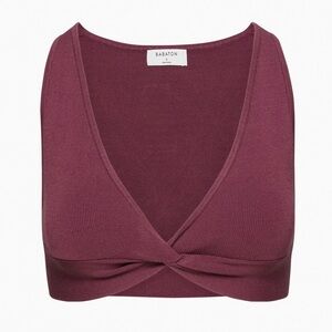 Babaton Sculpt Knit Twist Tank in Maroon - Size M